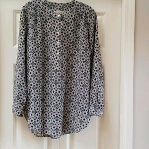 LOFT Teal Blue/Multi Floral Tunic Top